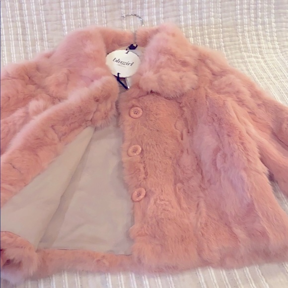 Bluegirl Blush Rabbit Fur Teddy/Coat/Jacket Size S - Picture 4 of 13